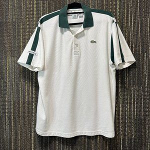 LACOSTE SPORT white and green polo